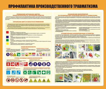 Стенд С210 Профилактика производственного травматизма(1200х1000 мм) - Стенды - Стенды по охране труда - . Магазин Znakstend.ru